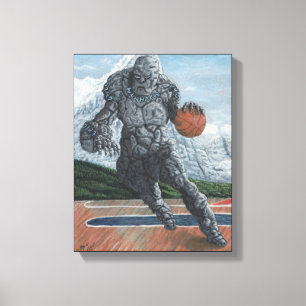 Impresión de lienzo de arte de baloncesto de oro