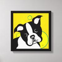 Impresión de lienzo de arte de Boston Terrier