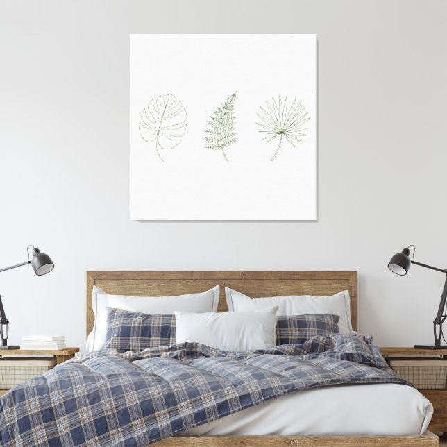 Impresión de lienzo de arte de línea botánica mini (Insitu(Dormitorio))