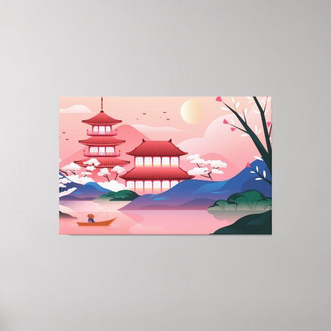 Impresión de lienzo de arte estilo japonés (Anverso)