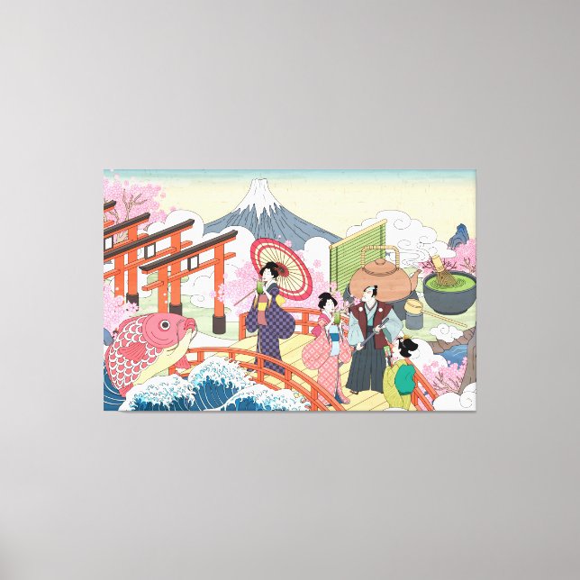 Impresión de lienzo de arte estilo japonés Ukiyo-e (Anverso)