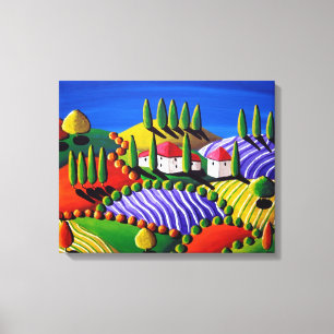 Impresión de lienzo de arte folclórico toscano