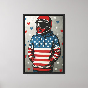 Impresión de lienzo de arte pop de ciclismo patrió