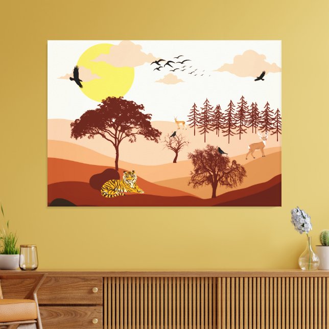 Impresión de lienzo de arte Sunset en la naturalez (Insitu (Sala de estar))