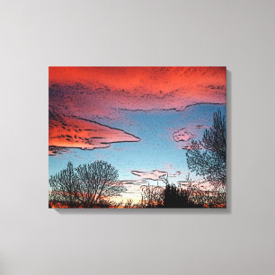 Impresión de lienzo de atardecer de invierno