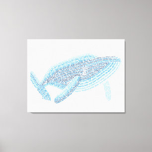 Impresión de lienzo de ballena azul del mundo