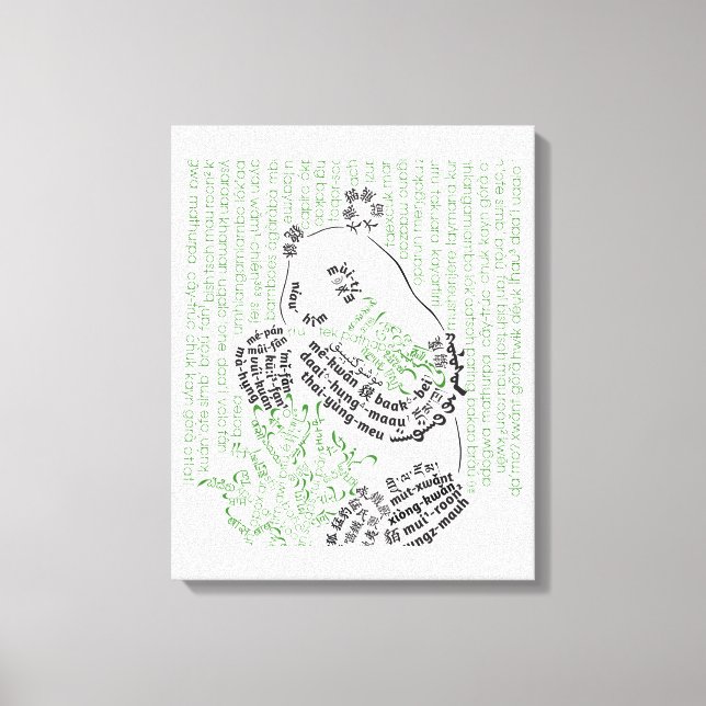 Impresión de lienzo de Bambú Panda Mundial (Anverso)