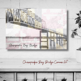 Impresión de lienzo de bandera maryland puente de 