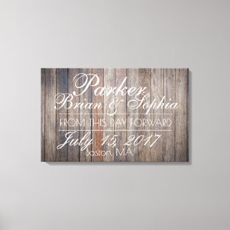 Impresión de lienzo de Boda de madera envejecida