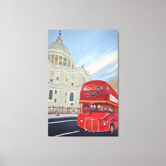 Impresión de lienzo de bus rojo de Londres (Anverso)