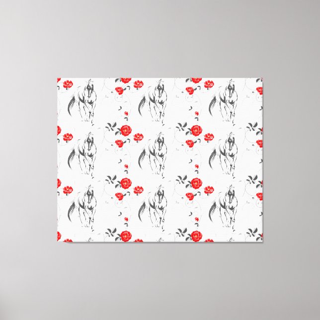 Impresión de lienzo de caballo barroco (Anverso)