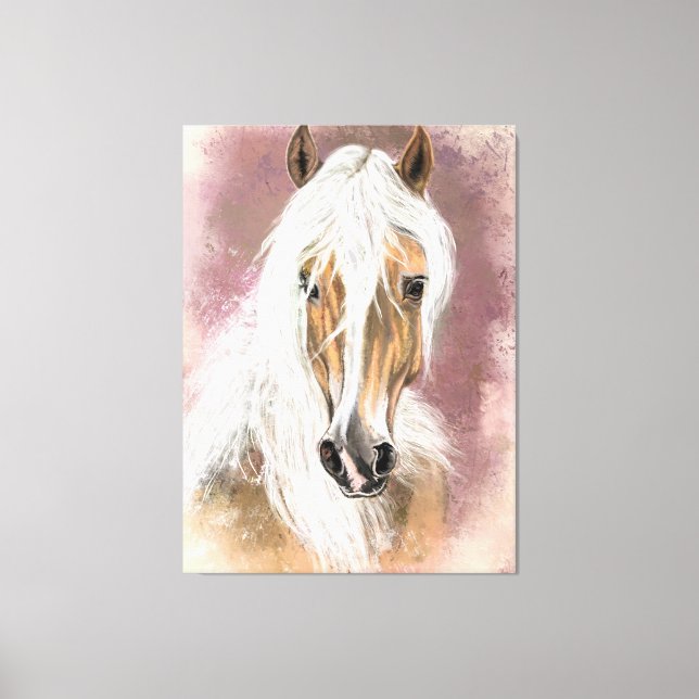 Impresión de lienzo de caballo de Palomino (Anverso)