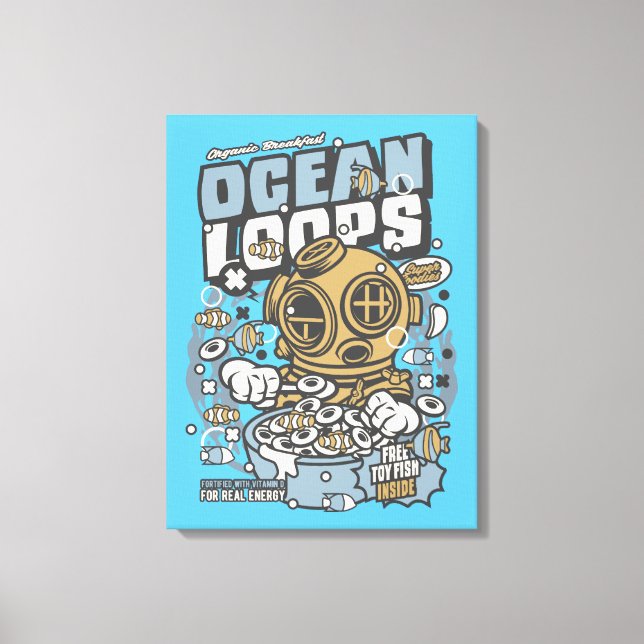 Impresión de lienzo de cereal Ocean Loops (Anverso)