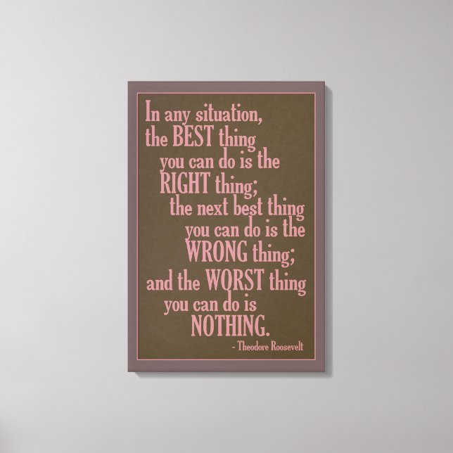 Impresión de lienzo de citas de "Hacer algo" motiv (Anverso)