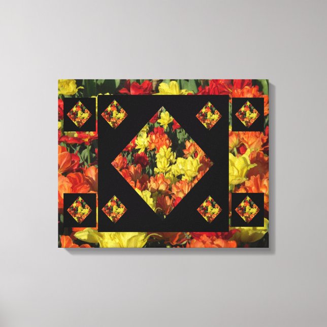 Impresión de lienzo de clavel abstracto (20 X 16) (Anverso)