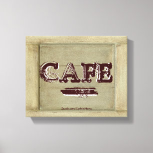 Impresión de lienzo de cocina de un café rústico -