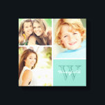 Impresión de lienzo de Collage de fotos monograma<br><div class="desc">Hermosa impresión personalizada de arte en la pared de lienzo con 3 fotos de la familia de tu personalizado dispuestas en un collage cuadrado de fotos de la cuadrícula con tu nombre familiar y monograma en la esquina inferior. Añade tus fotos familiares favoritas y crea una hermosa imagen de tela...</div>