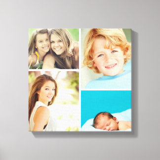 Impresión de lienzo de Collage de fotos para famil