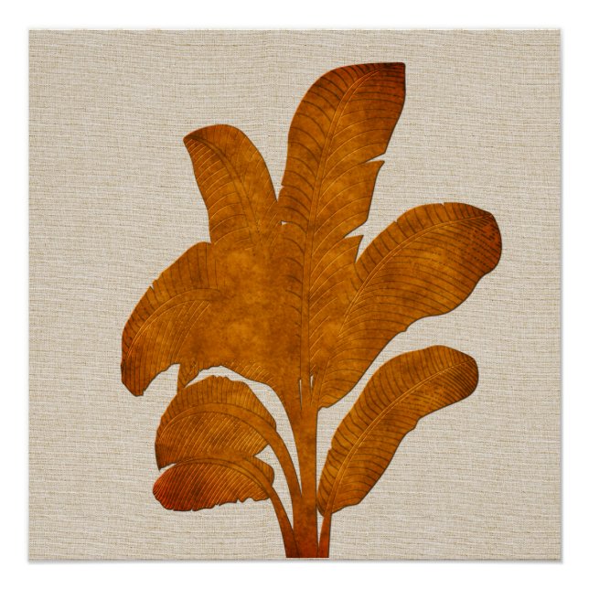 Impresión de lienzo de collage de planta de plátan (Anverso)