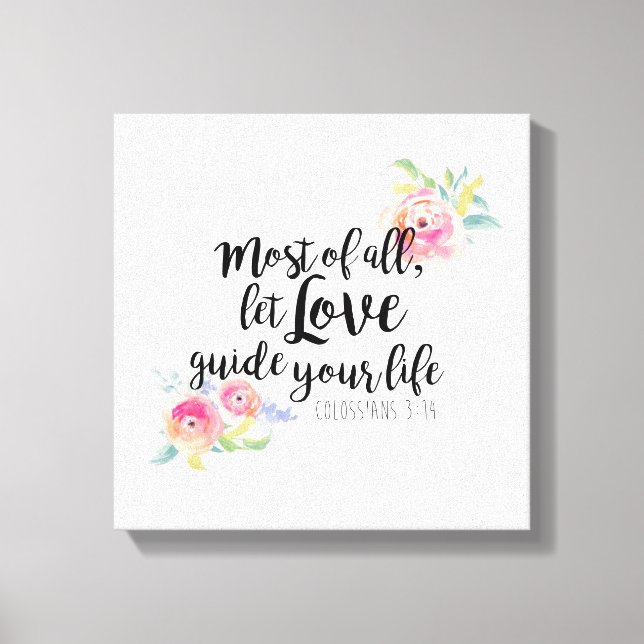 Impresión de lienzo de Colossian 3:14 (Anverso)