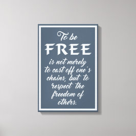 Impresión de lienzo de comillas de libertad