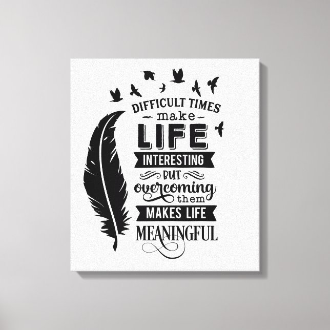 Impresión de lienzo de comillas difíciles (Anverso)