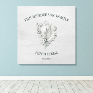 Impresión de lienzo de conchas grises