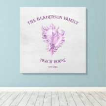 Impresión de lienzo de conchas magenta