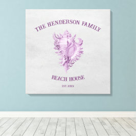 Impresión de lienzo de conchas magenta