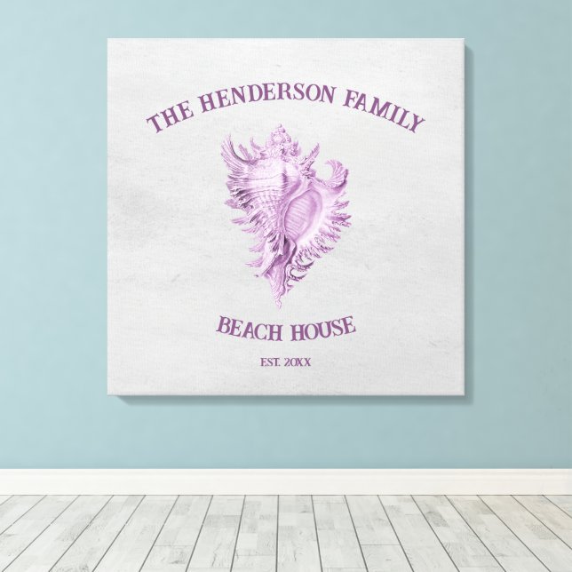 Impresión de lienzo de conchas magenta (Insitu (piso de madera))