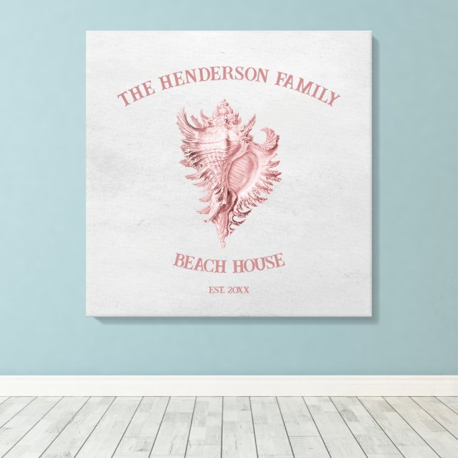 Impresión de lienzo de conchas rosadas (Insitu (piso de madera))