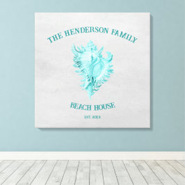 Impresión de lienzo de conchas verde azuladas