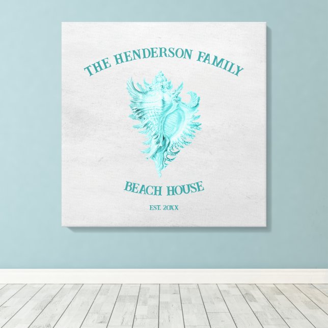 Impresión de lienzo de conchas verde azuladas (Insitu (piso de madera))