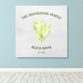 Impresión de lienzo de conchas verdes