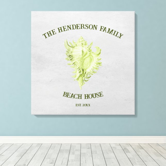 Impresión de lienzo de conchas verdes (Insitu (piso de madera))