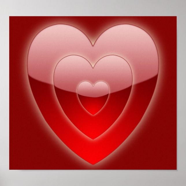 Impresión de lienzo de corazones concéntricos (Frente)