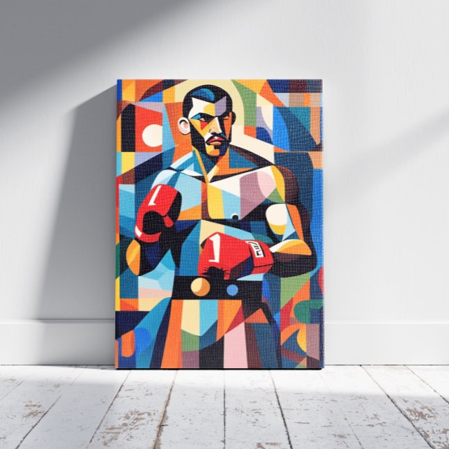 Impresión de lienzo de cubismo de boxeo (Subido por el creador)