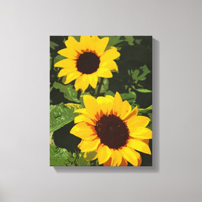 Impresión de lienzo de diseño de girasol amarillo (Anverso)