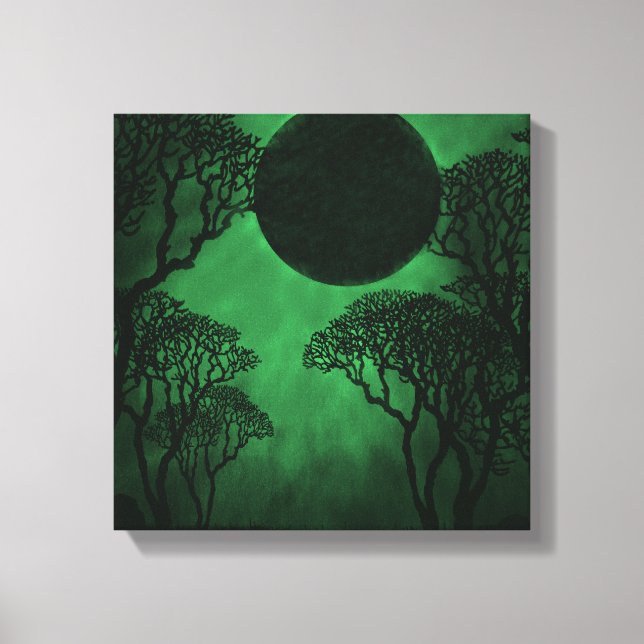 Impresión de lienzo de eclipse de bosque oscuro (Anverso)