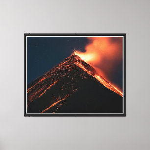 Impresión de lienzo de erupción volcánica