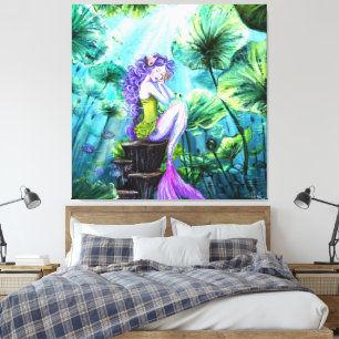 Impresión de lienzo de fantasía de sirena
