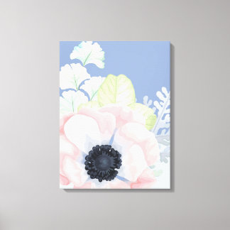 Impresión de lienzo de flor rosa grande pastel