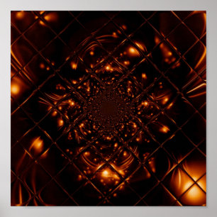Impresión de lienzo de fractal de vidrio de fuego
