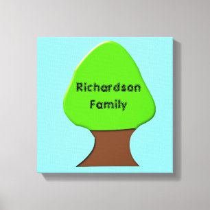 Impresión de lienzo de genealogía personalizable d