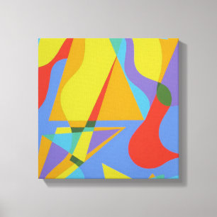 Impresión de lienzo de geometría juguetona