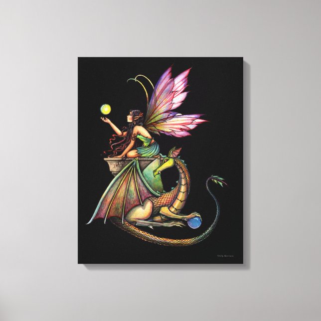 Impresión de lienzo de hadas de orbs de dragón (Anverso)