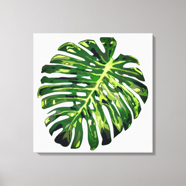 Impresión de lienzo de hoja verde tropical Monster (Anverso)