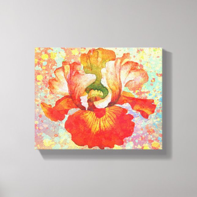 Impresión de lienzo de Iris salpicado de pintura (Anverso)