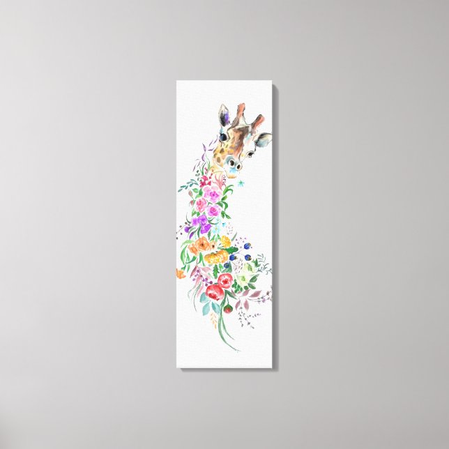 Impresión de lienzo de jirafa floral (Anverso)