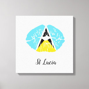 Impresión de lienzo de la bandera de Santa Lucía